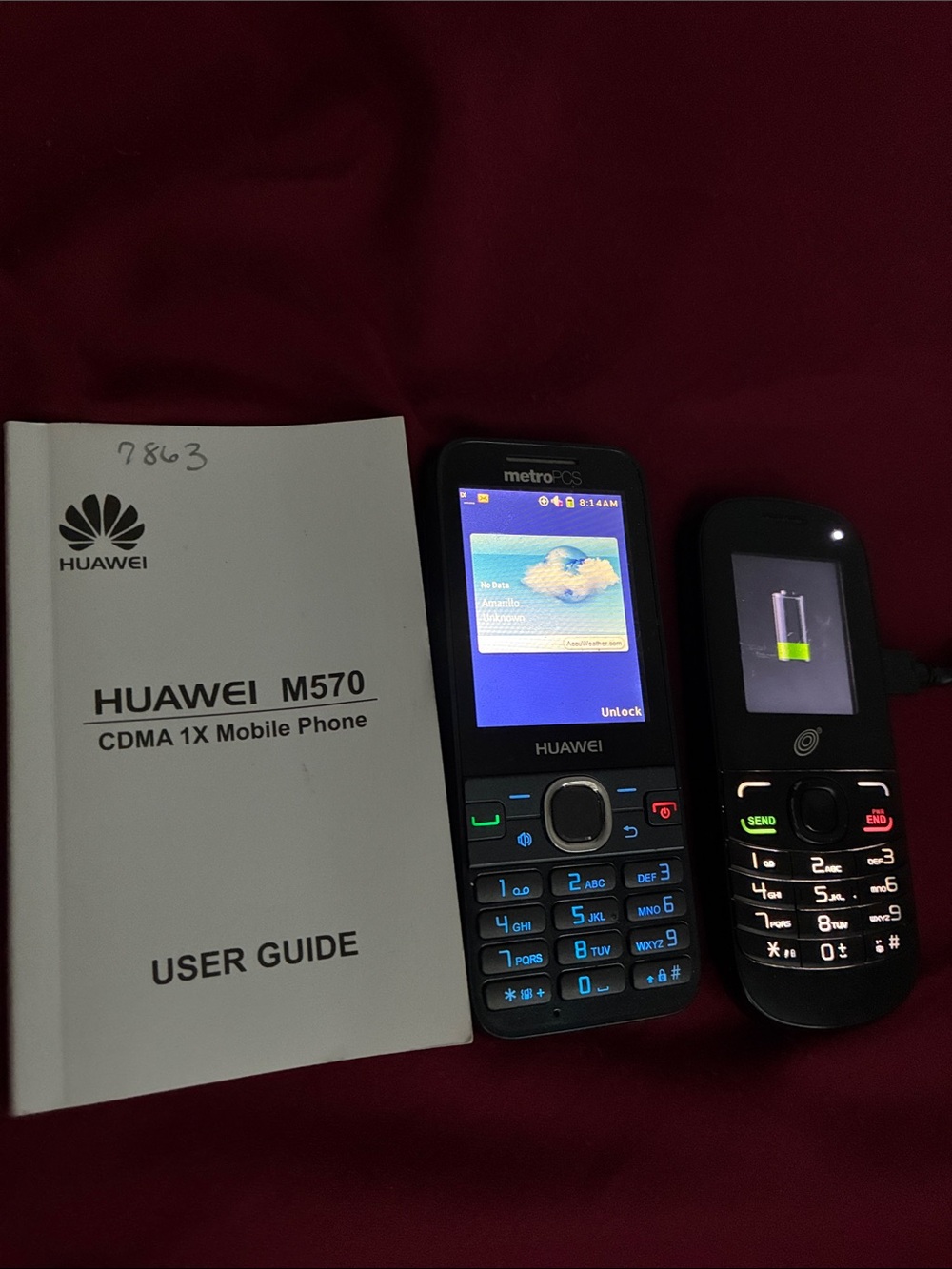 Huawei M570 Dual-Phone Set with Black and Silver Accents